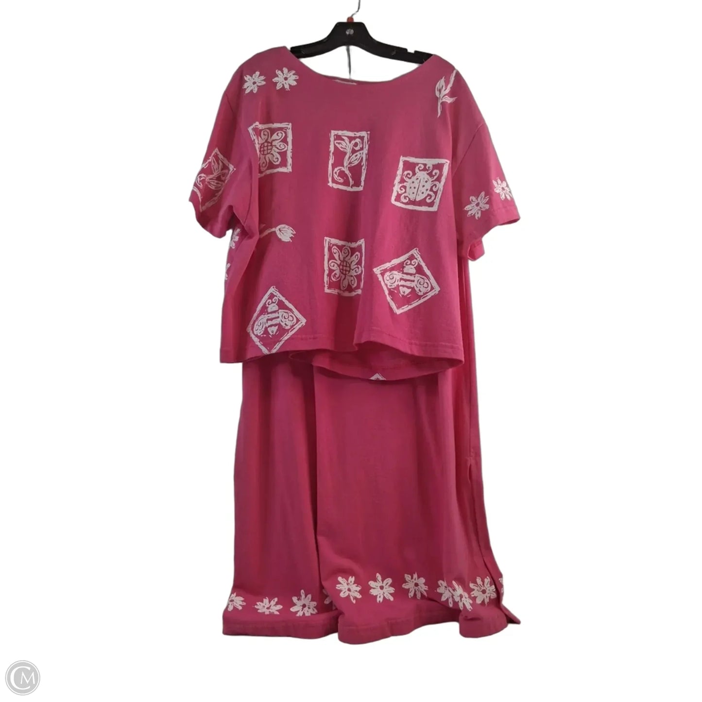 Skirt Set 2pc By Cme In Pink & White, Size: M
