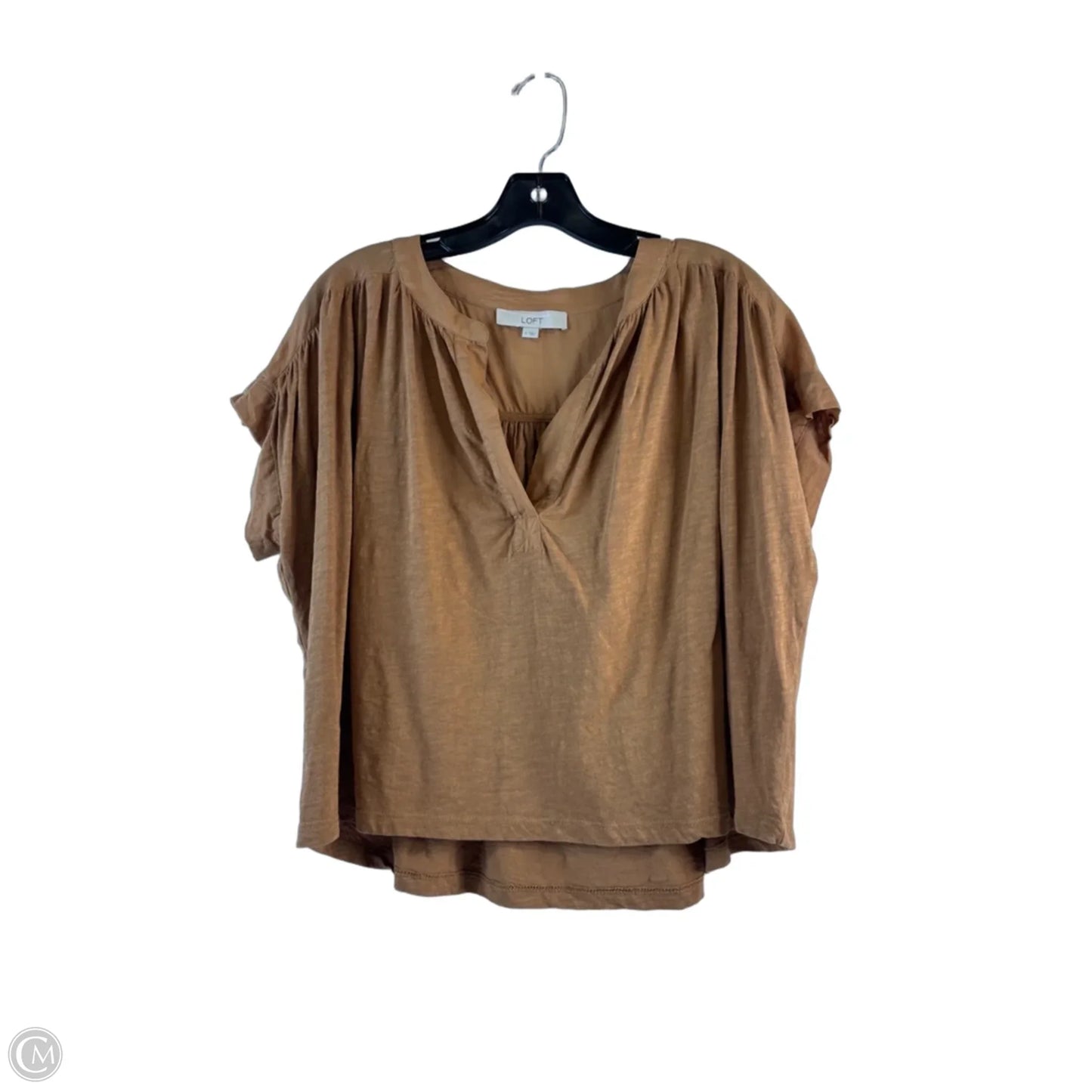 Top Short Sleeve By Loft In Brown, Size: S