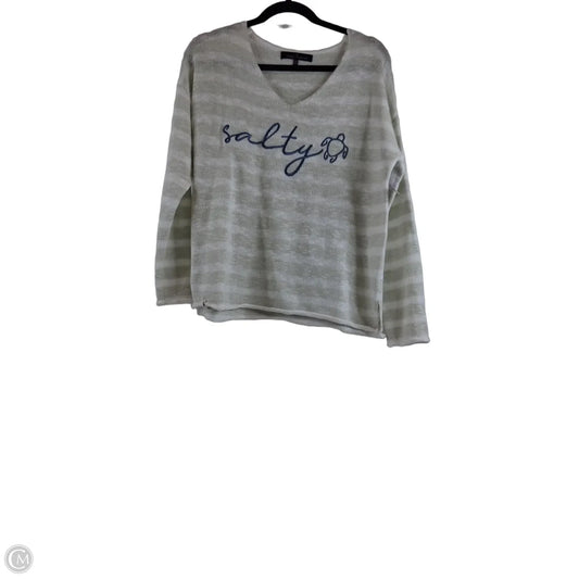 Top Long Sleeve By Simply Southern In Green & White, Size: S