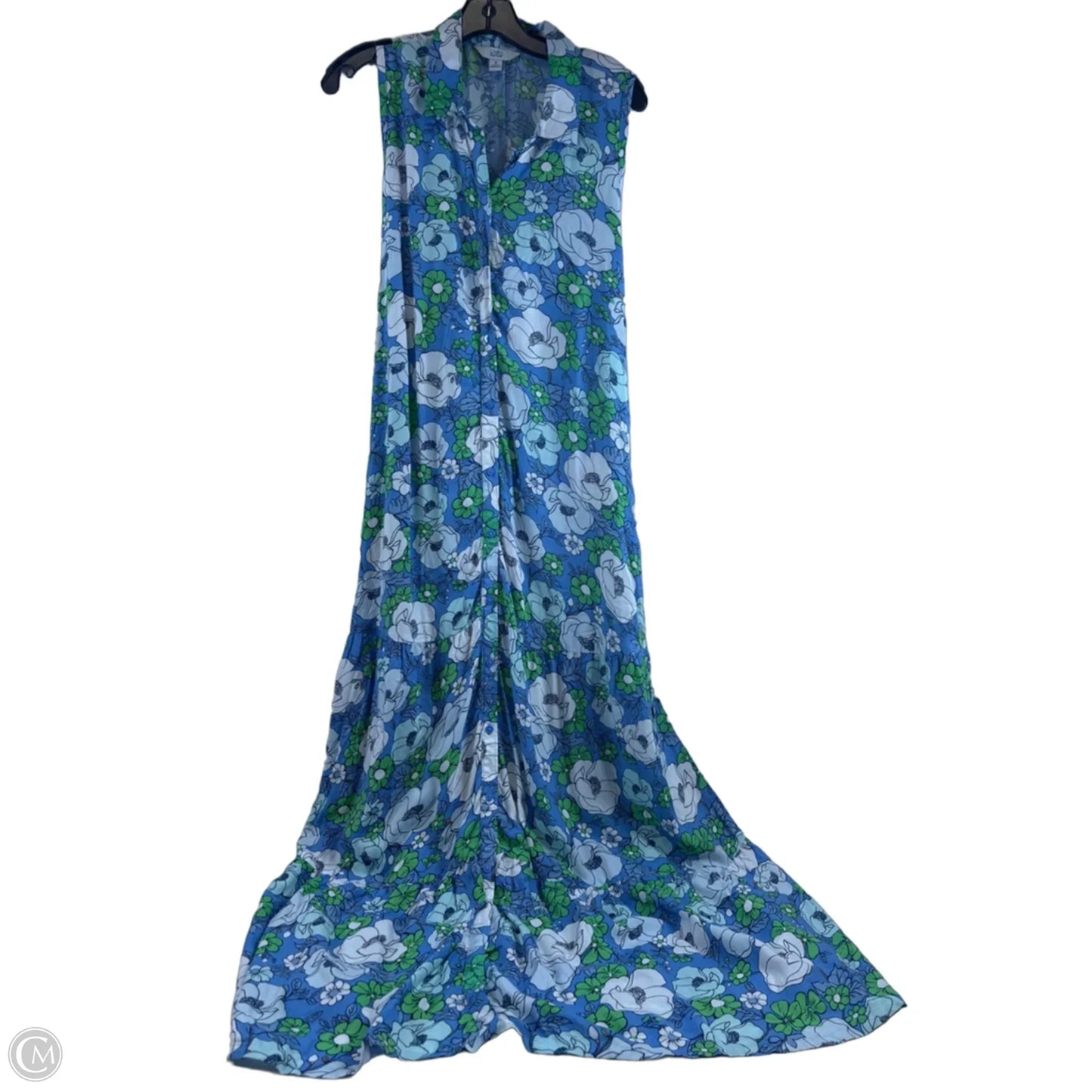 Dress Casual Maxi By Croft And Barrow In Blue & Green, Size: M