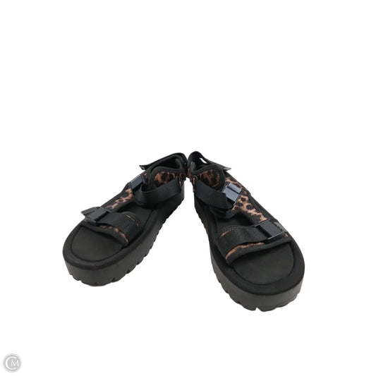 Sandals Heels Platform By Zara In Animal Print, Size: 7.5