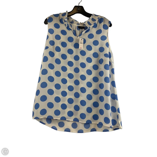 Top Sleeveless By Talbots In Blue & White, Size: L