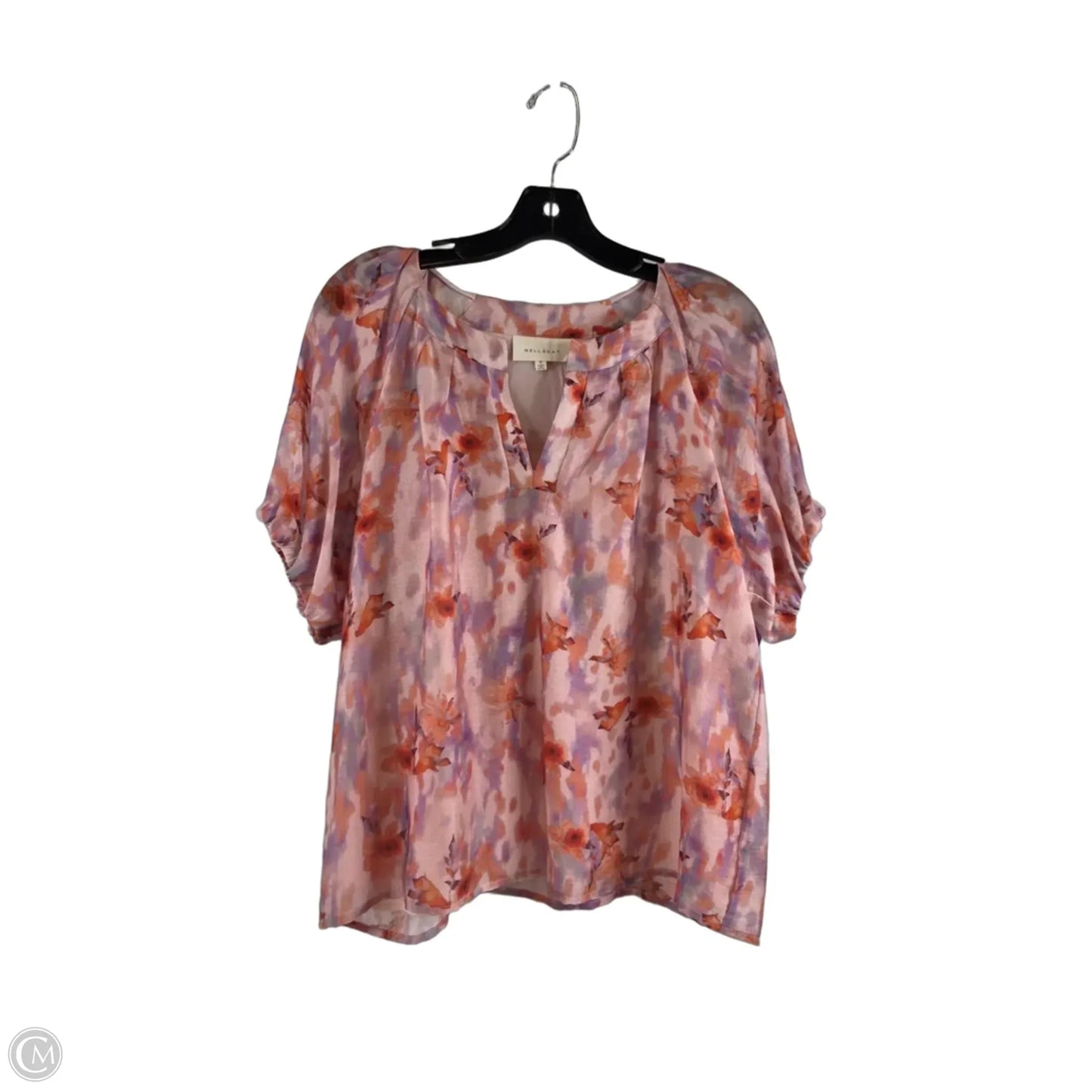 Top Short Sleeve By Melloday In Pink & Purple, Size: S