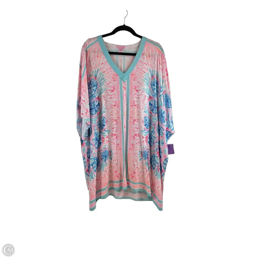 Swimwear Cover-up Designer By Lilly Pulitzer In Blue & Pink, Size: S