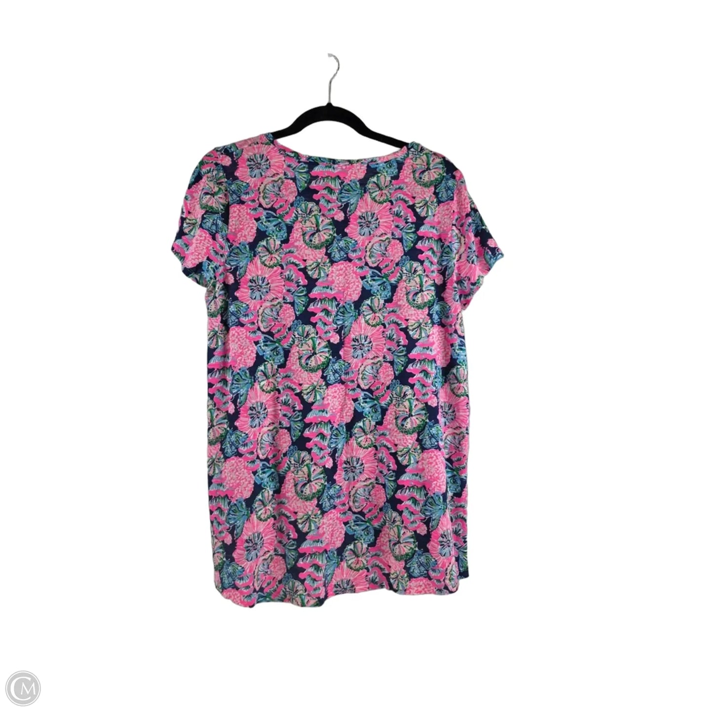 Top Short Sleeve Designer By Lilly Pulitzer In Pink & Purple, Size: L