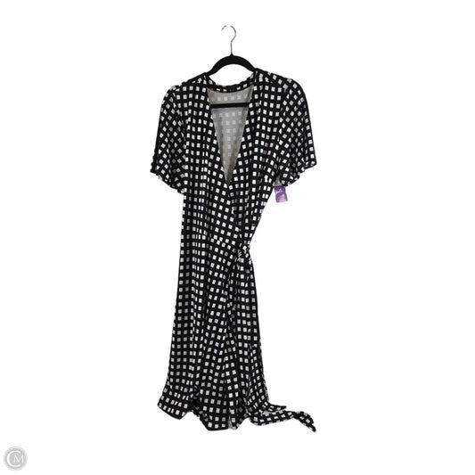 Dress Casual Midi By Ann Taylor In Black & White, Size: Xl
