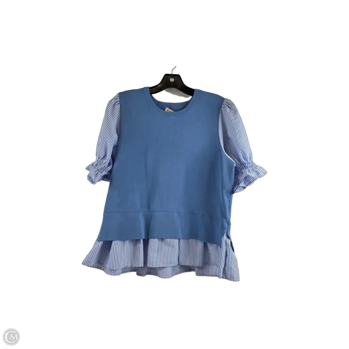Top Short Sleeve Basic By Nanette By Nanette Lepore In Blue & White, Size: L