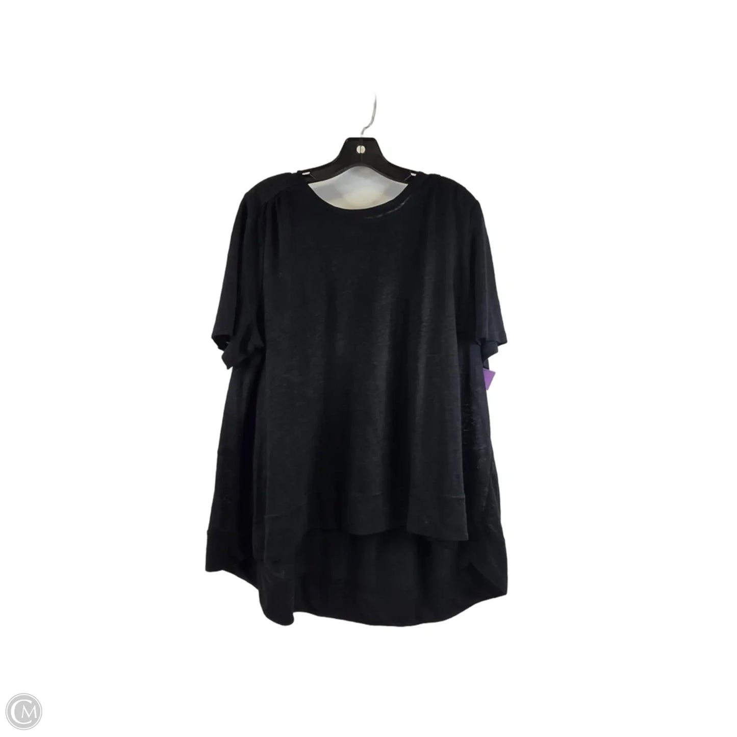 Top Short Sleeve By Chicos In Black, Size: L