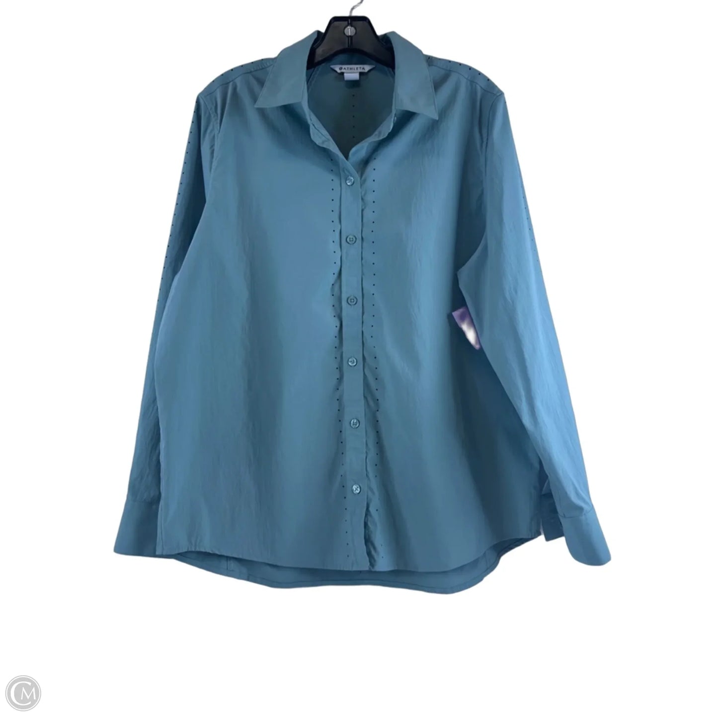 Top Long Sleeve By Athleta In Green, Size: L