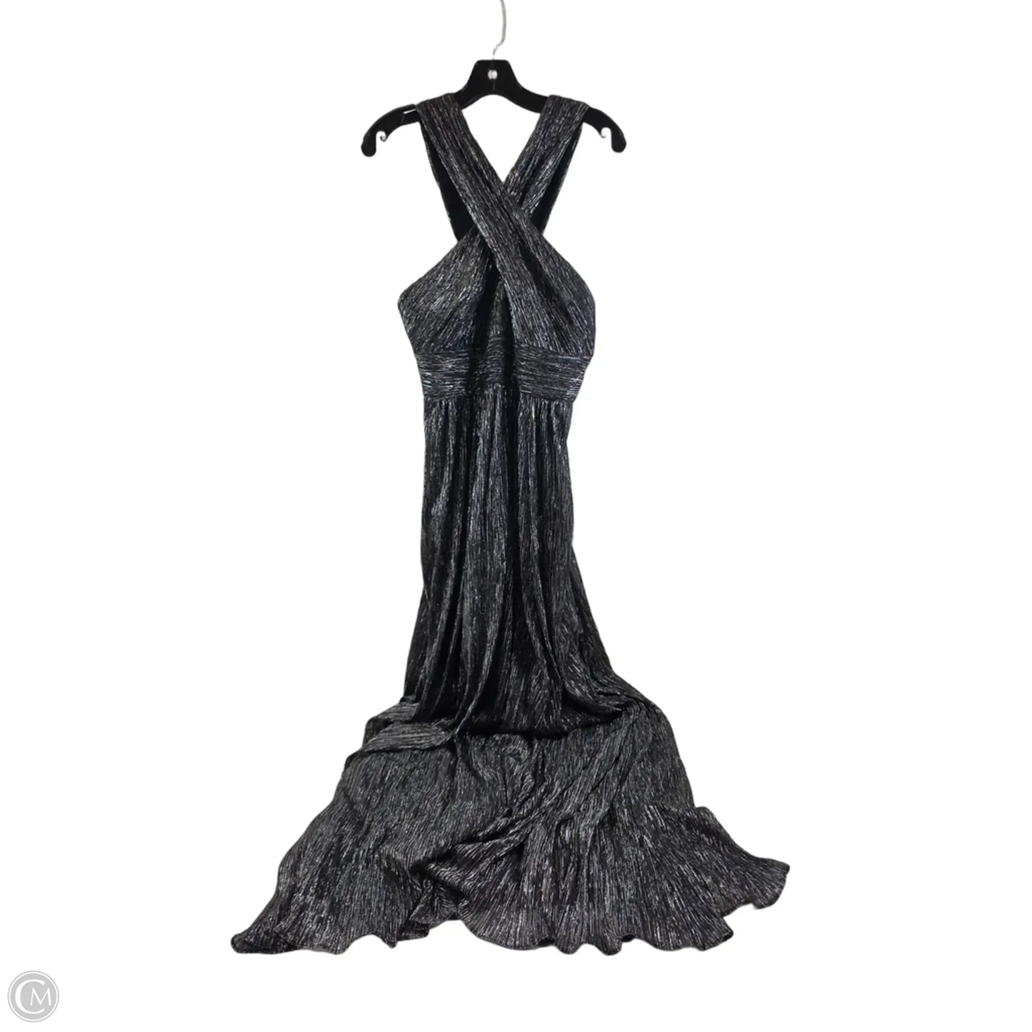 Dress Party Long By Calvin Klein In Black & Silver, Size: M
