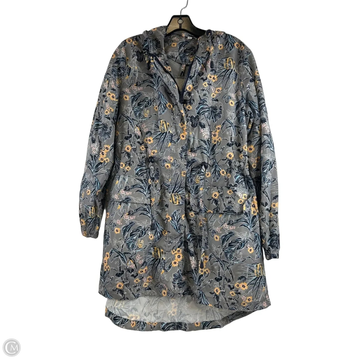 Jacket Windbreaker By Vera Bradley In Blue & Grey, Size: S