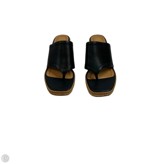 Sandals Heels Block By Clothes Mentor In Black & Tan, Size: 7.5