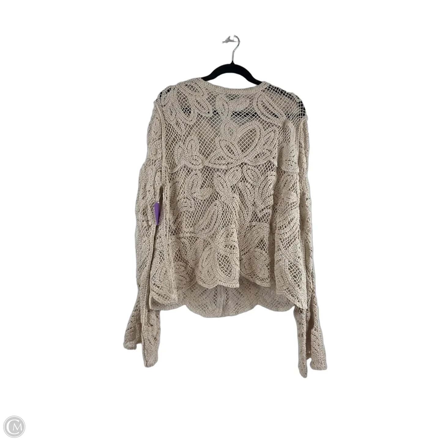 Sweater Cardigan By Cal Style In Tan, Size: Xxl