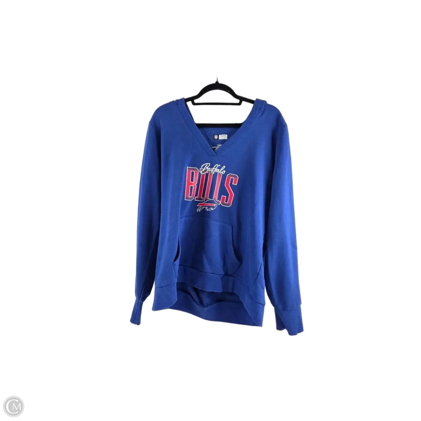 Athletic Sweatshirt Hoodie By Nfl In Blue & Red, Size: L
