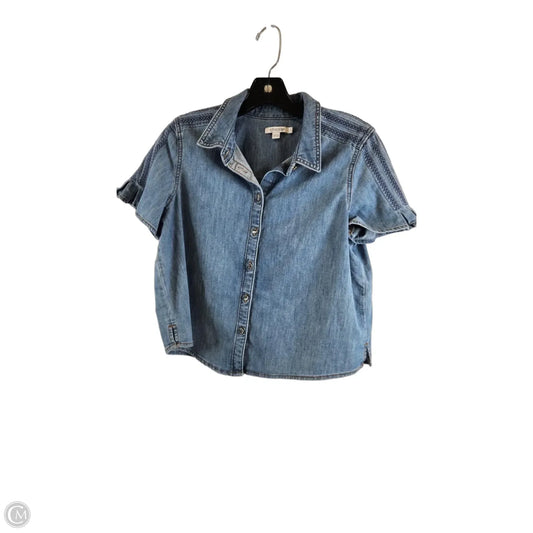 Top Short Sleeve By Chicos In Blue Denim, Size: S