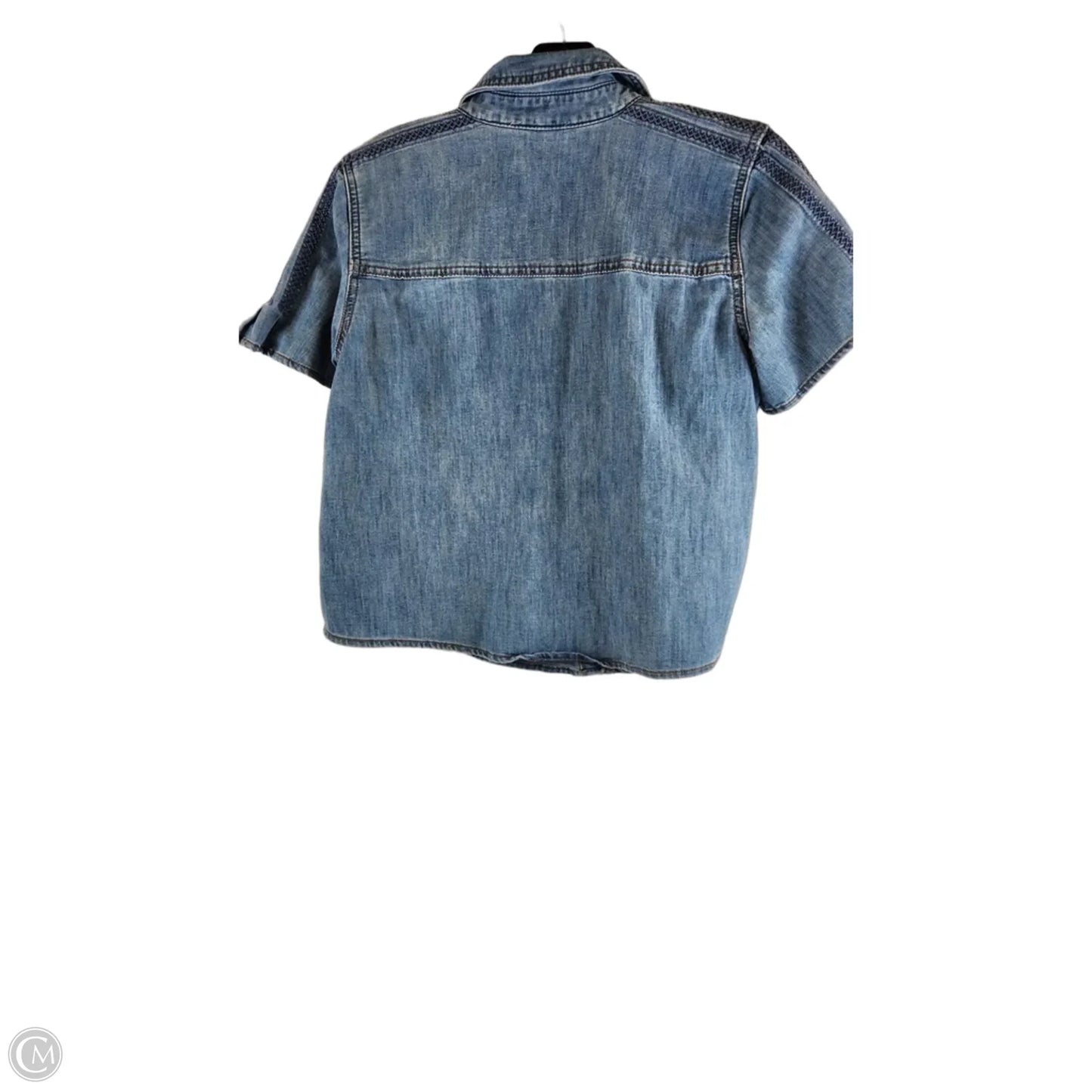 Top Short Sleeve By Chicos In Blue Denim, Size: S