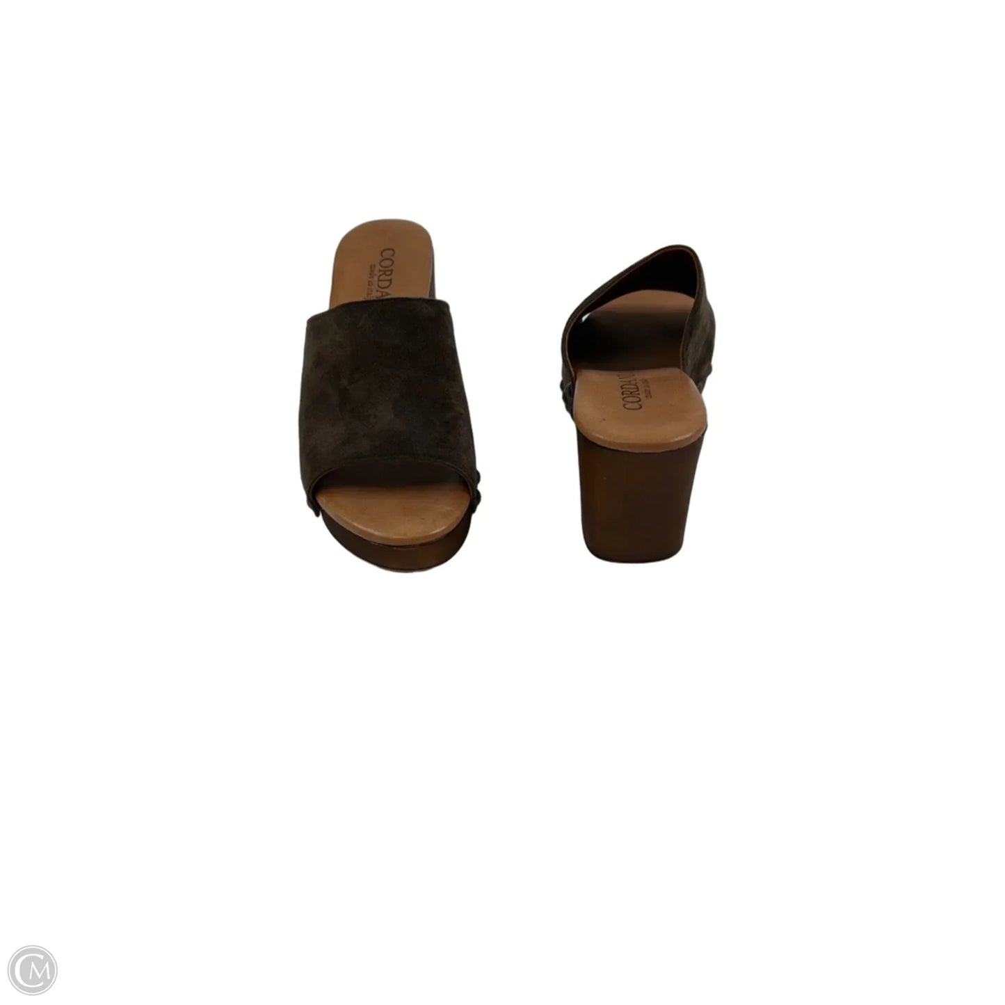 Sandals Heels Block By Clothes Mentor In Brown, Size: 7
