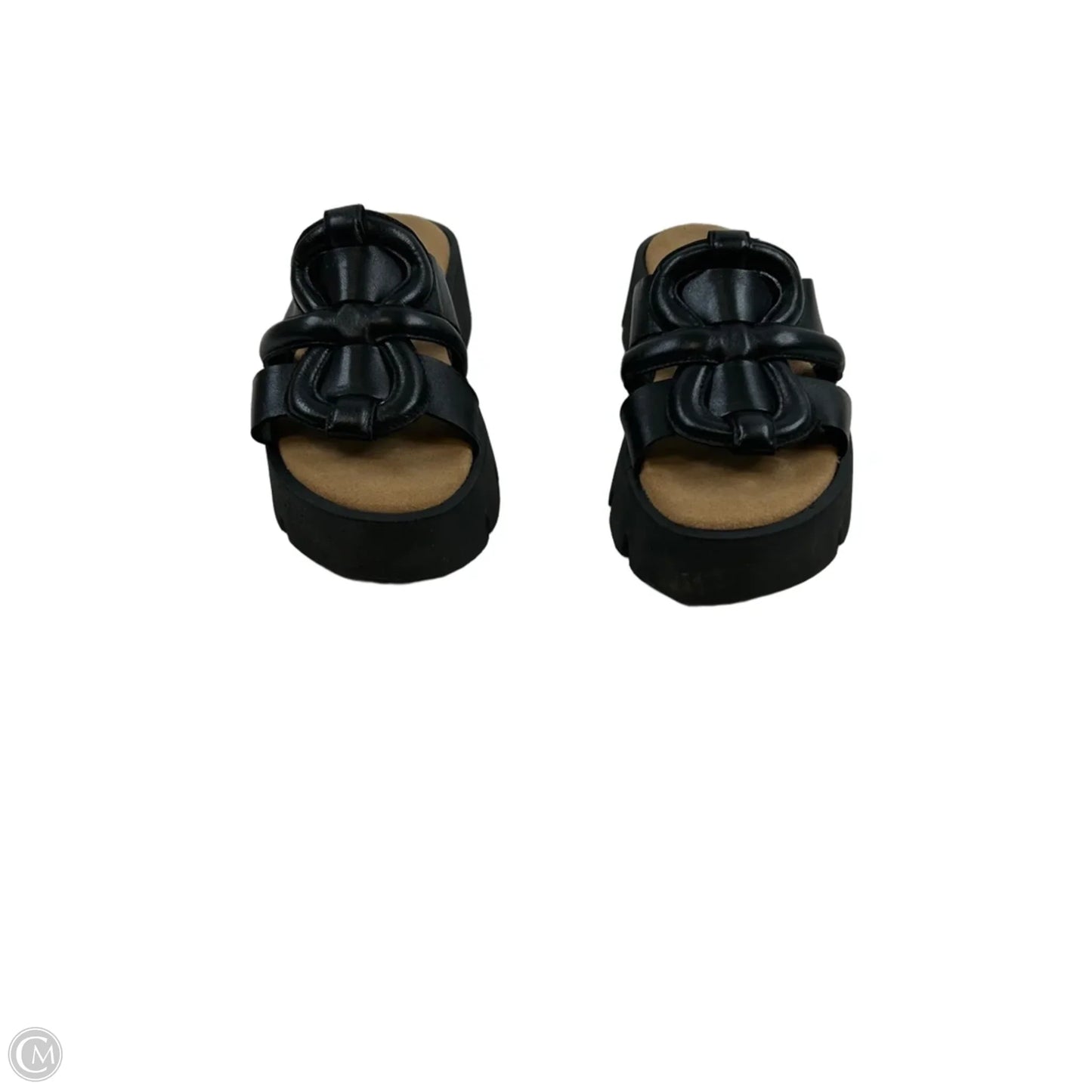 Sandals Heels Platform By Clothes Mentor In Black & White, Size: 7