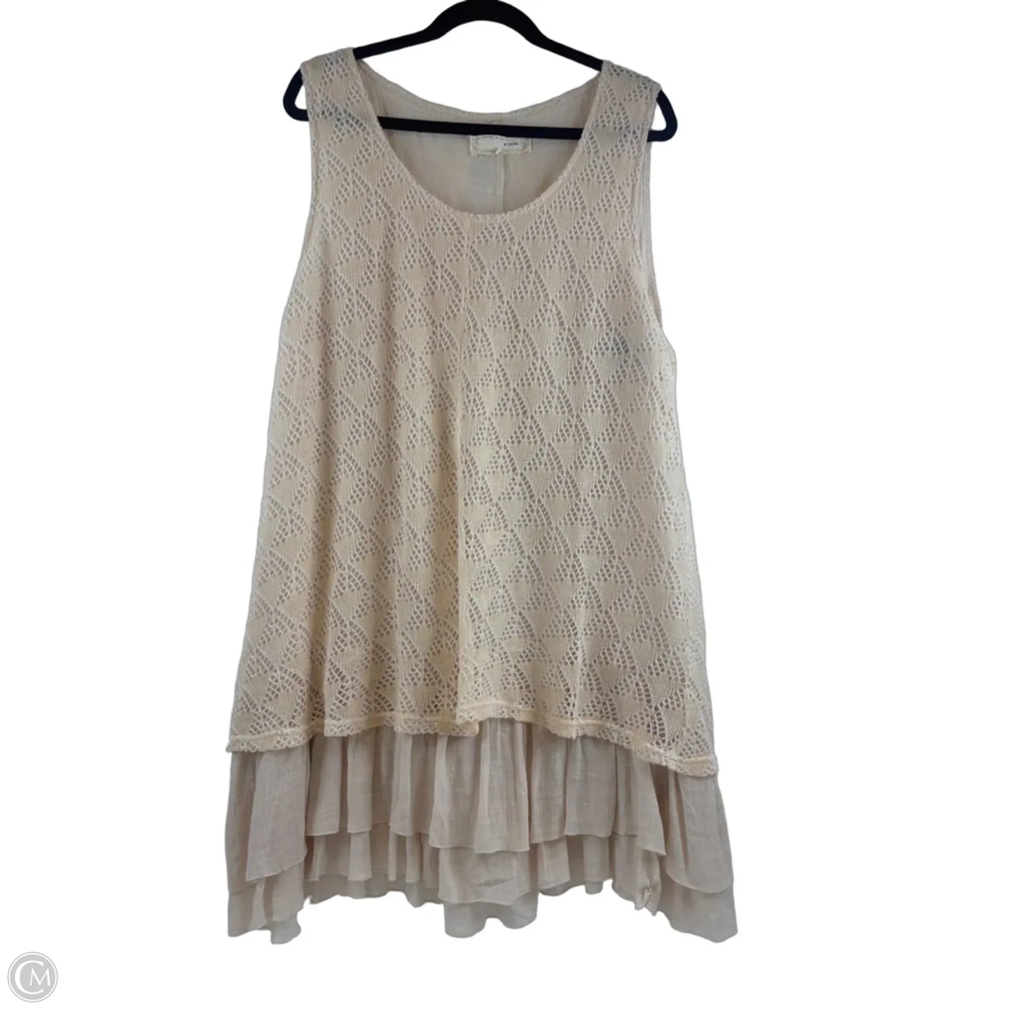 Tunic Sleeveless By Areve In Cream, Size: Xl