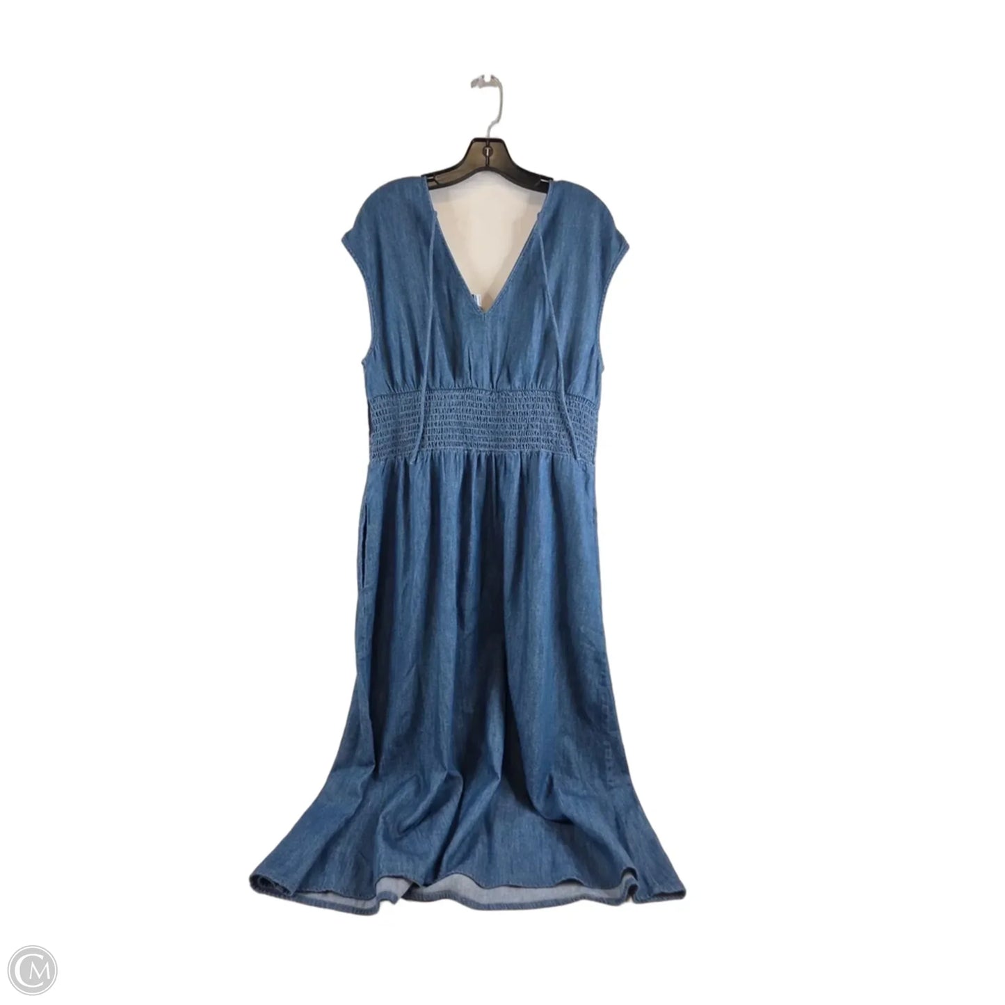 Dress Casual Midi By Old Navy In Blue Denim, Size: L