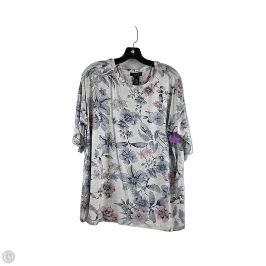 Top Short Sleeve By Grace In Grey & Pink, Size: S