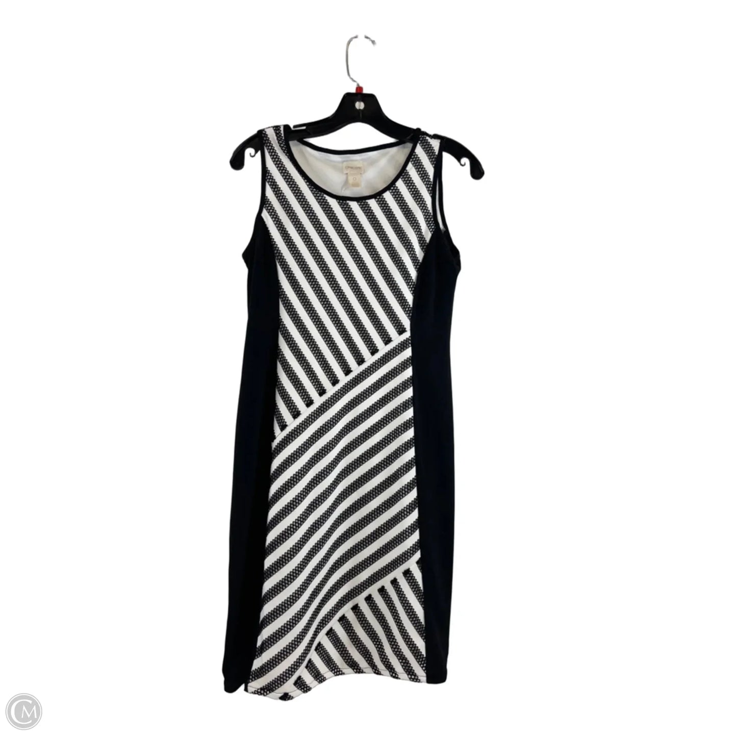 Dress Casual Midi By Chicos In Black & White, Size: S