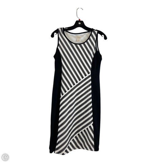 Dress Casual Midi By Chicos In Black & White, Size: S