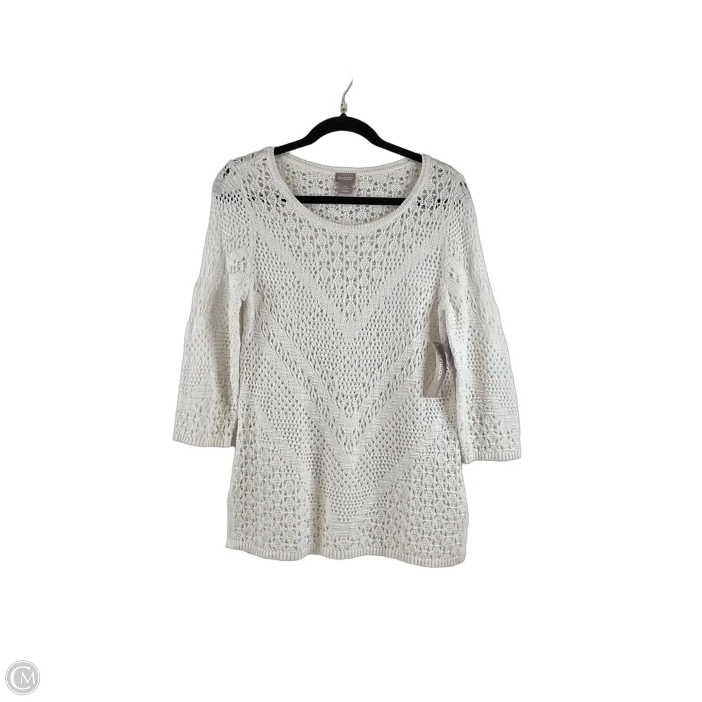 Top Long Sleeve By Chicos In White, Size: Sp