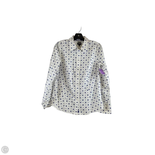 Top Long Sleeve By Talbots In Blue & White, Size: S