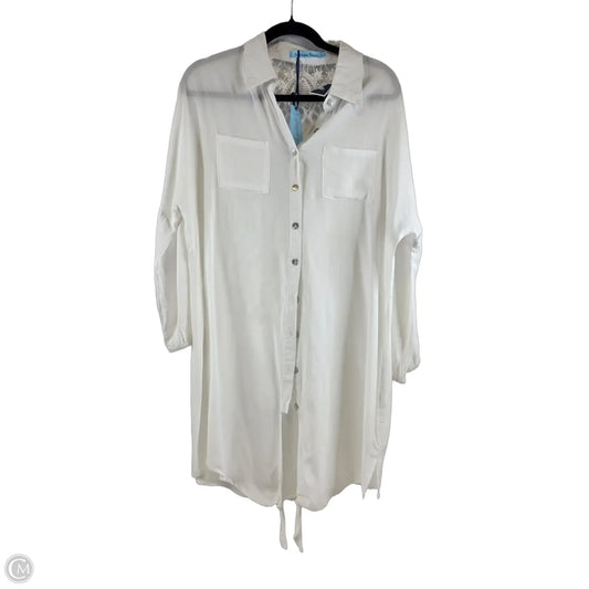 Top Long Sleeve By Solitaire In White, Size: L
