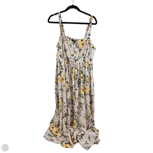 Dress Casual Midi By Torrid In Pink & Yellow, Size: L