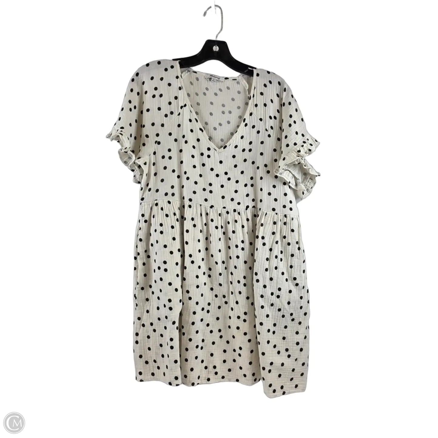 Dress Casual Midi By Madewell In Black & Cream, Size: M