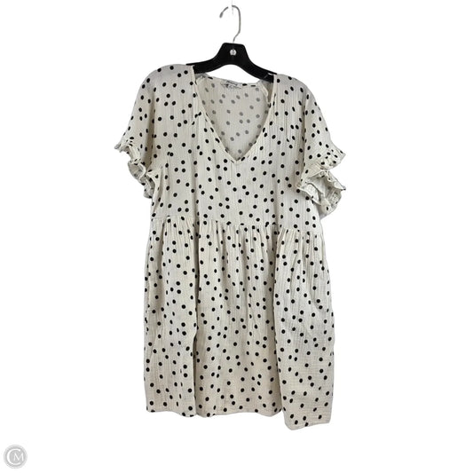 Dress Casual Midi By Madewell In Black & Cream, Size: M