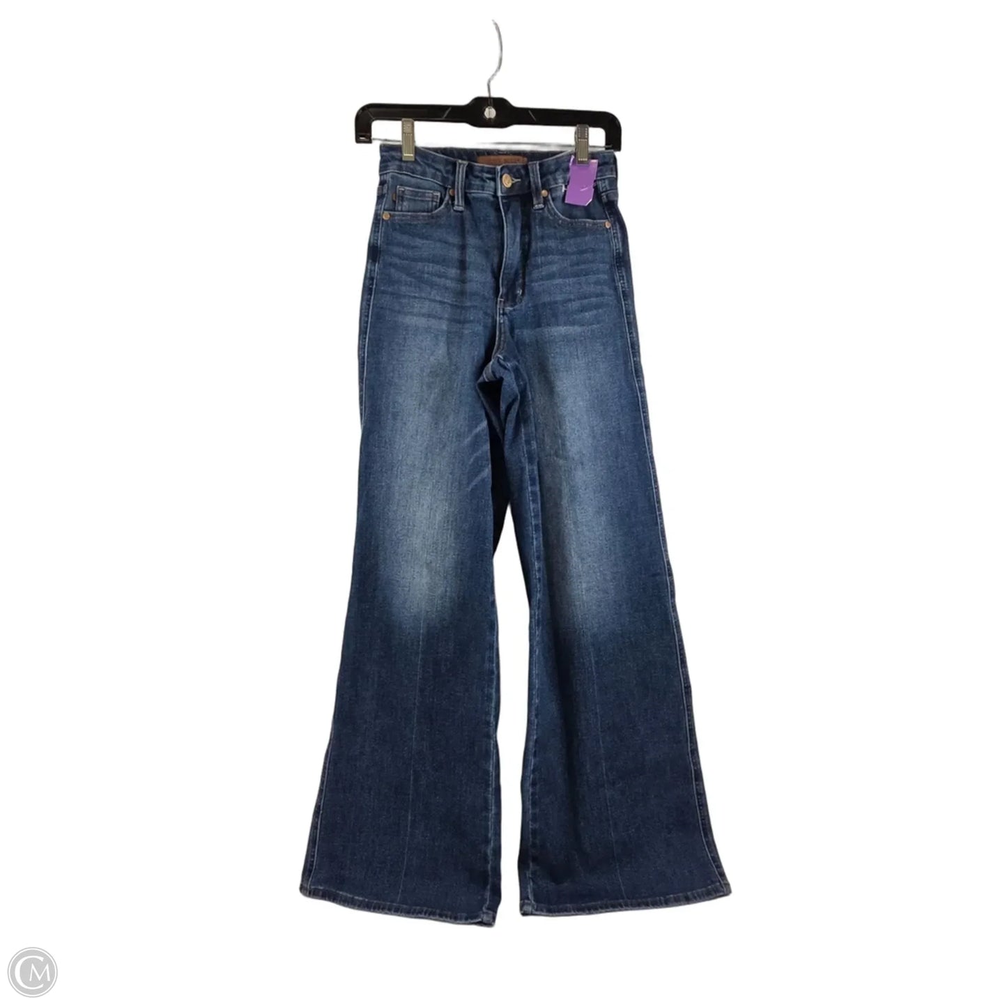 Jeans Wide Leg By Judy Blue In Blue Denim, Size: 0