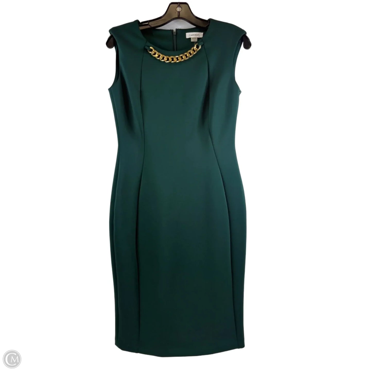 Dress Casual Midi By Calvin Klein In Green, Size: S