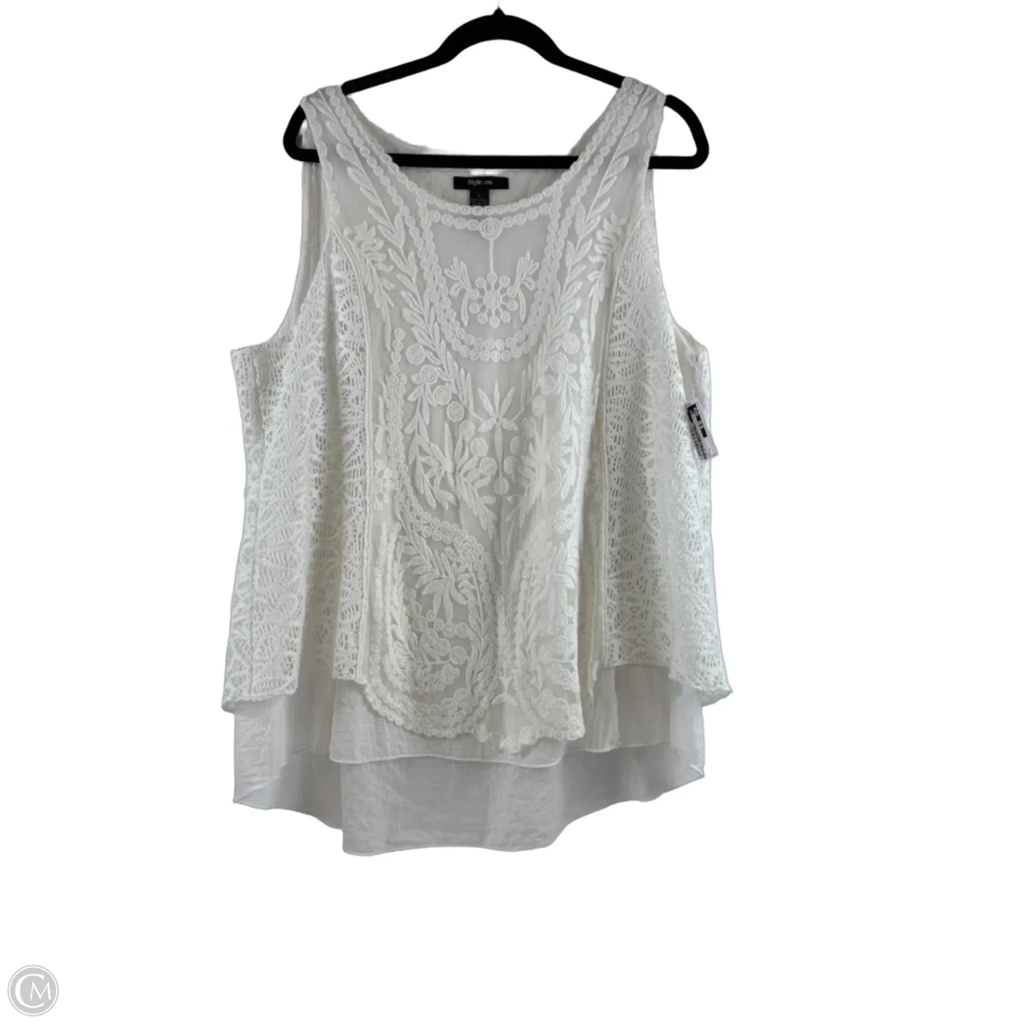 Top Sleeveless By Style And Company In White, Size: L