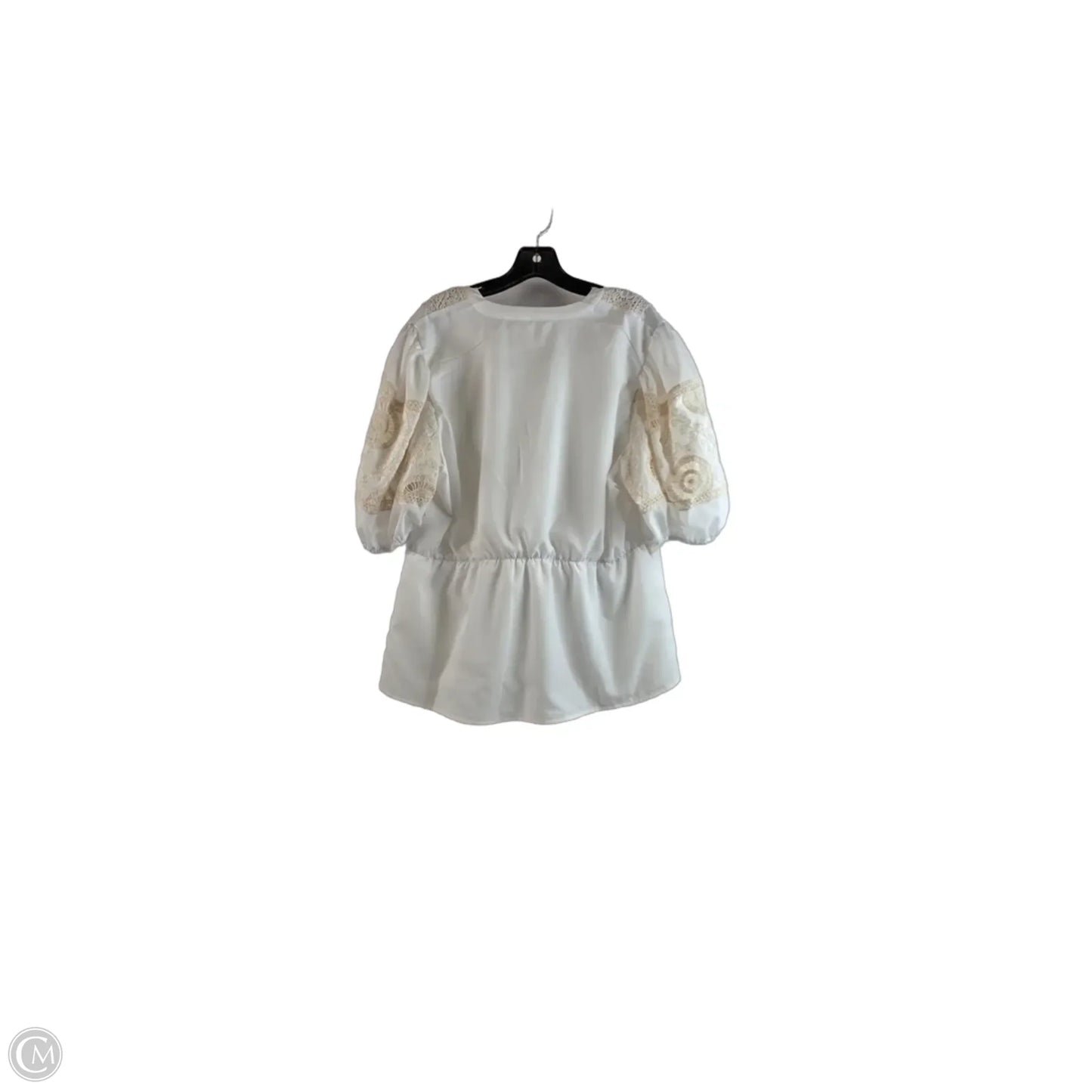 Top Short Sleeve By Kaktus In Tan & White, Size: Xl