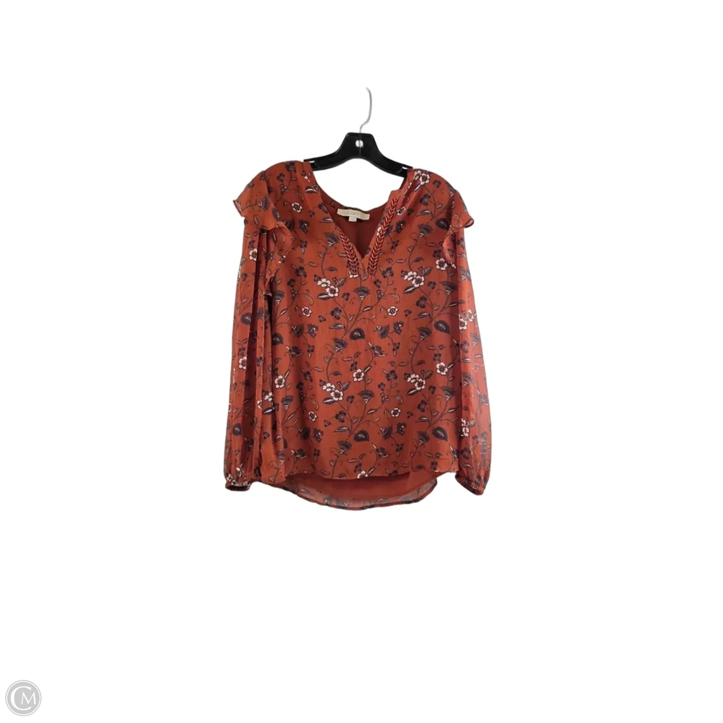 Top Long Sleeve By Loft In Orange, Size: L
