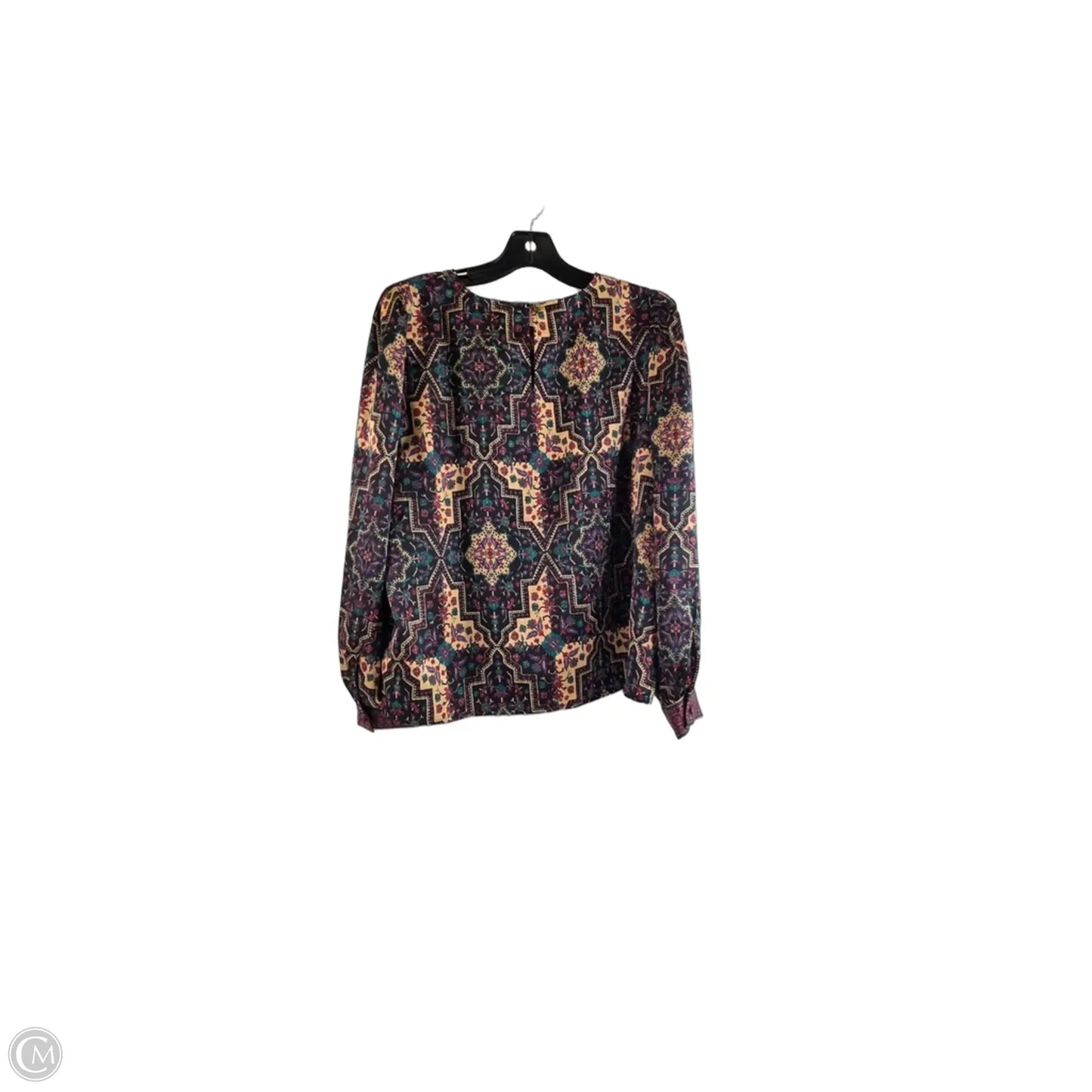 Top Long Sleeve By Loft In Black & Purple, Size: Lp