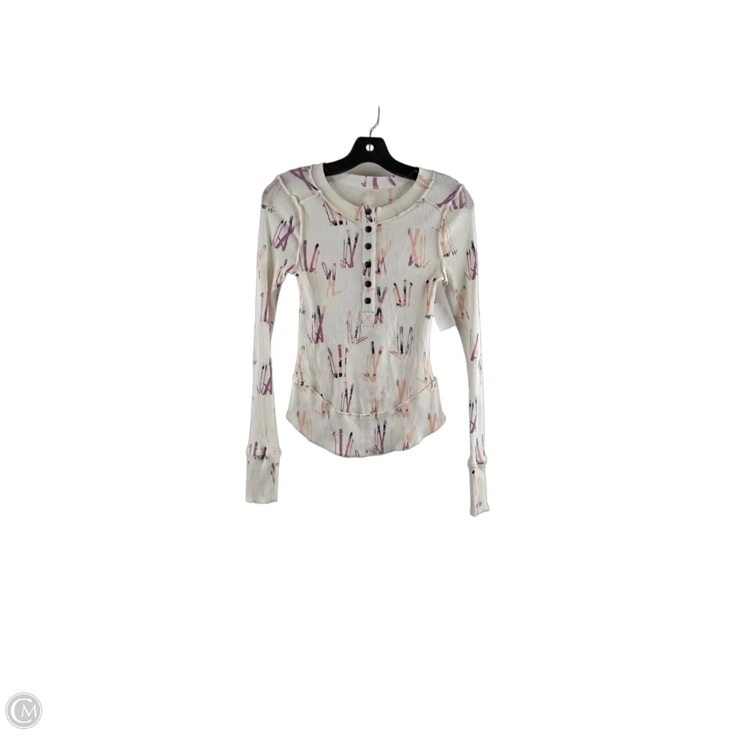 Athletic Top Long Sleeve Collar By Free People In Purple & White, Size: Xs