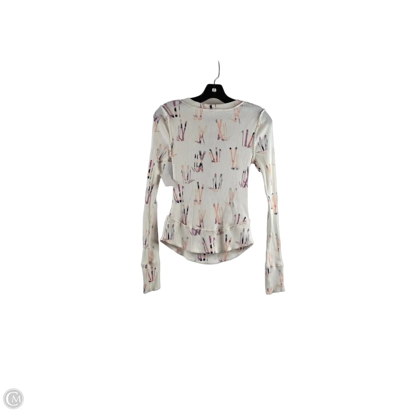 Athletic Top Long Sleeve Collar By Free People In Purple & White, Size: Xs