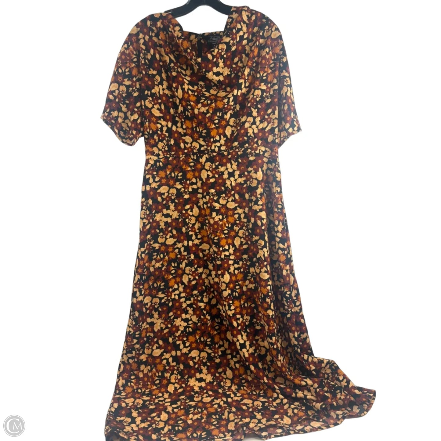 Dress Casual Maxi By Clothes Mentor In Black & Orange, Size: M