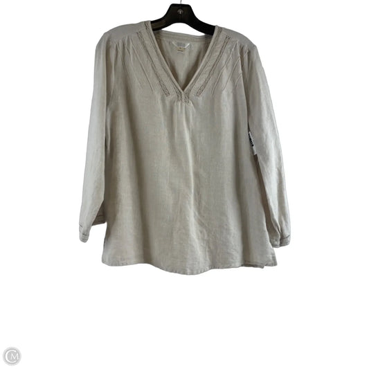 Top 3/4 Sleeve By Christopher And Banks In Tan, Size: M