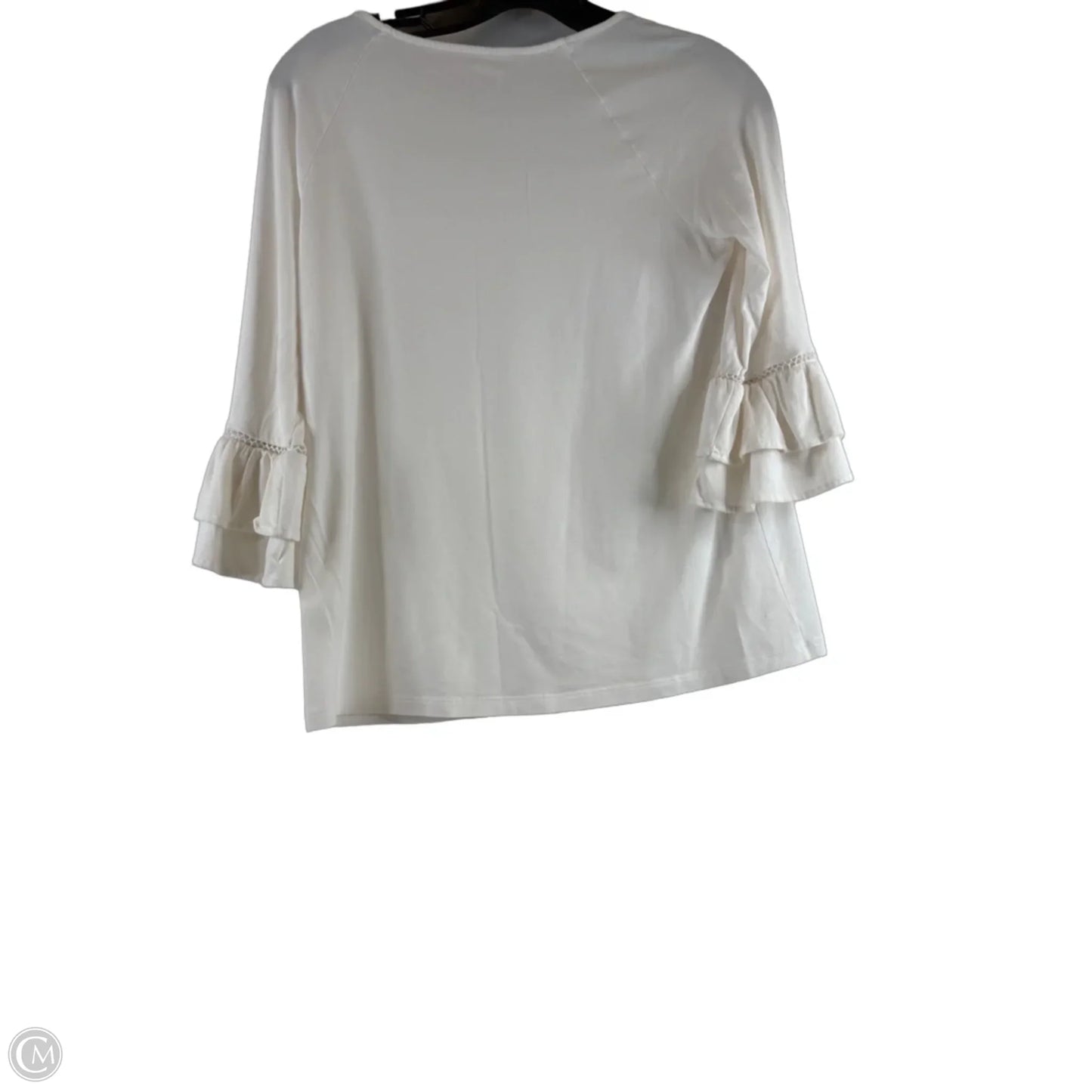 Top 3/4 Sleeve Designer By Lilly Pulitzer In Cream, Size: S