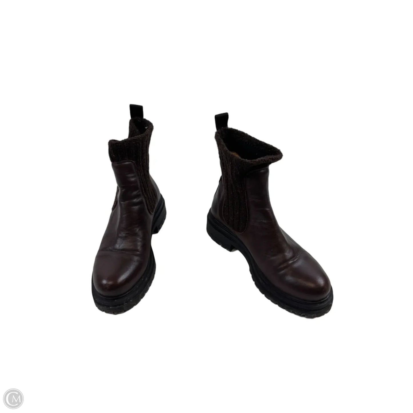 Boots Ankle Heels By Anthropologie In Brown, Size: 6.5