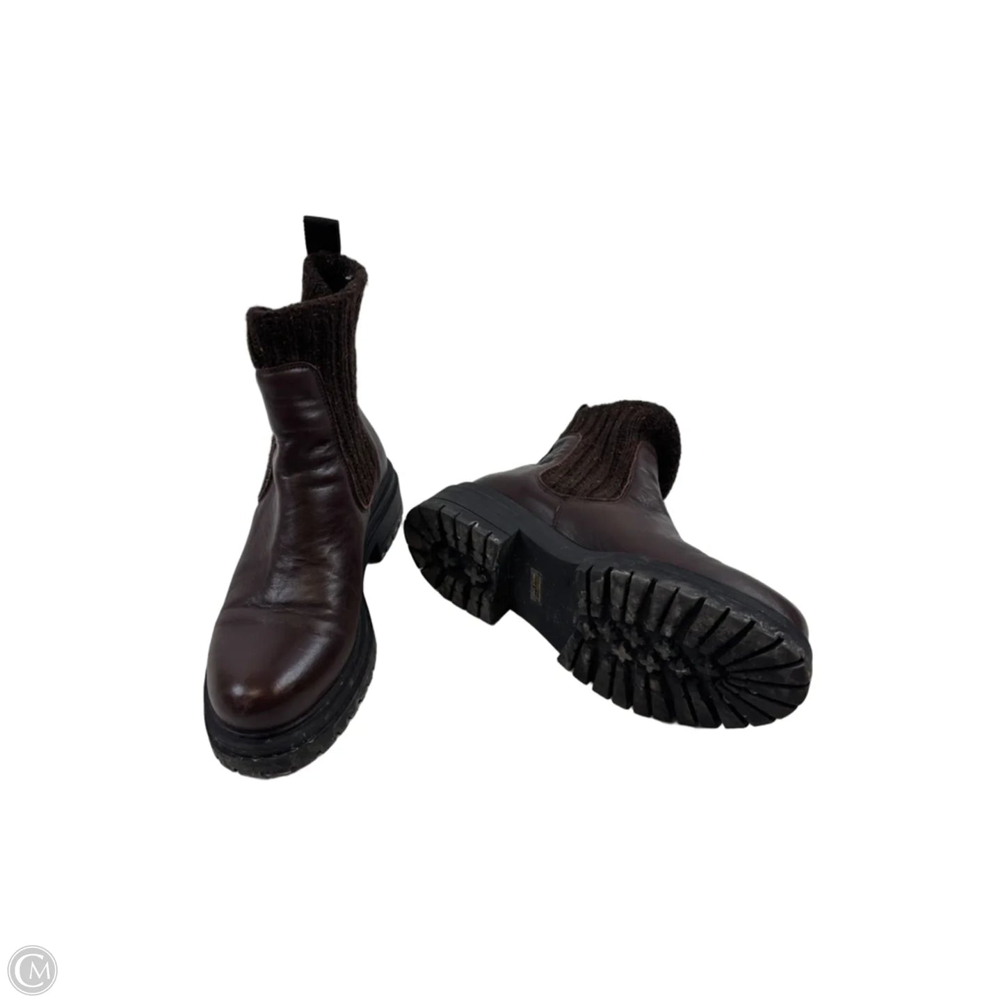 Boots Ankle Heels By Anthropologie In Brown, Size: 6.5