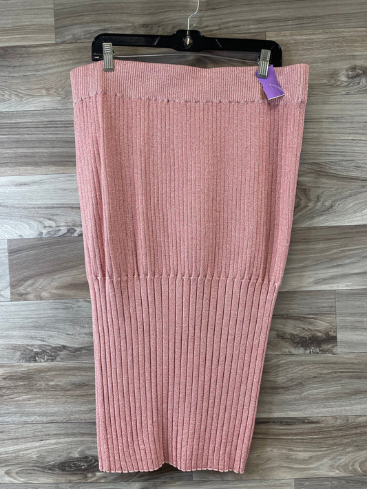 Pink Skirt Midi New York And Co, Size Xl