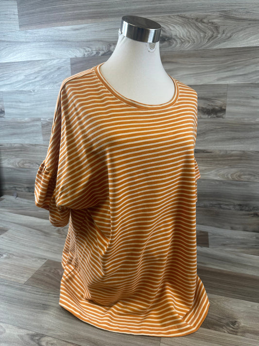 Orange & Tan Top Short Sleeve Basic Sonoma, Size Xxl