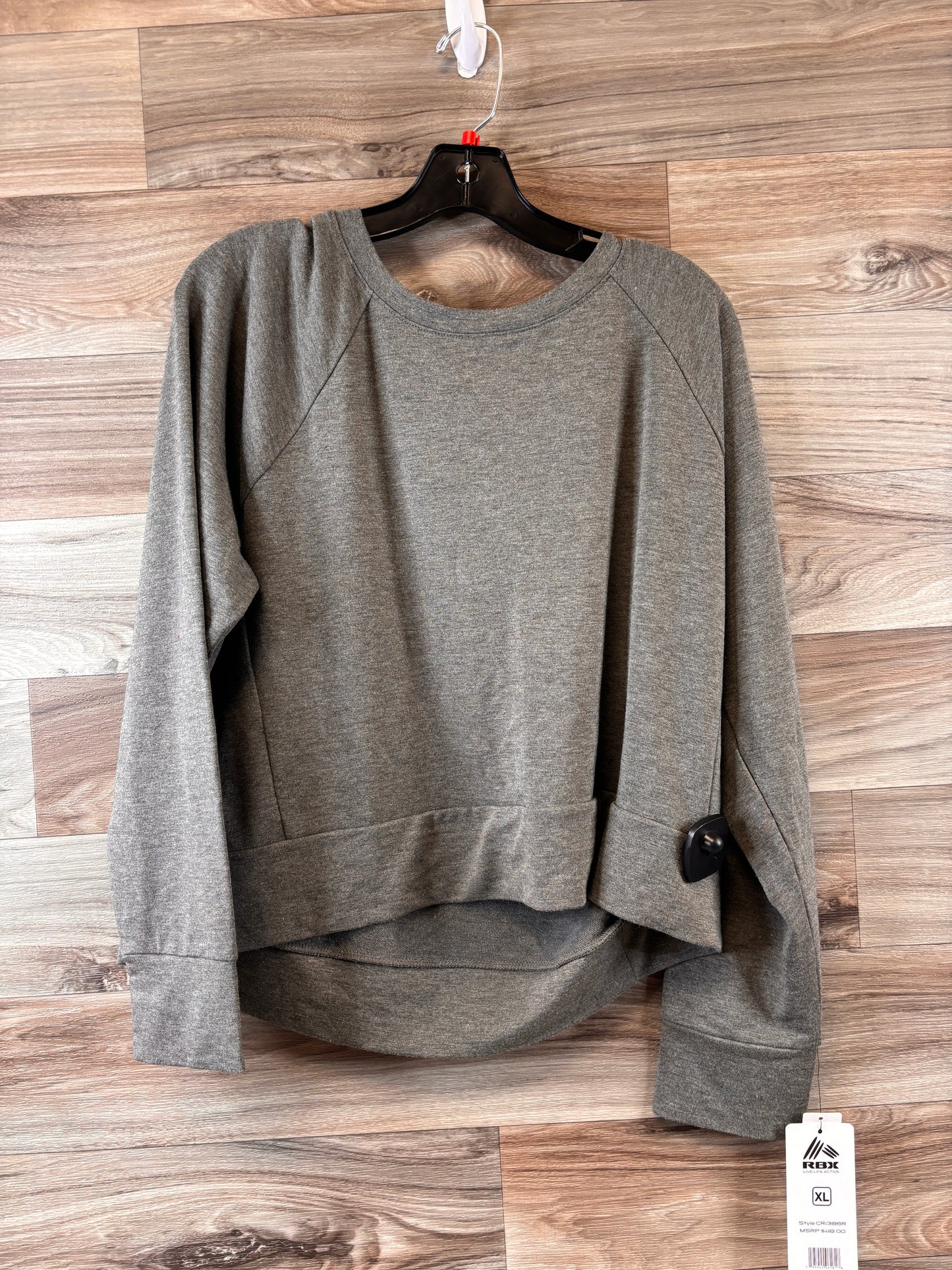 Grey Athletic Top Long Sleeve Crewneck Rbx, Size Xl