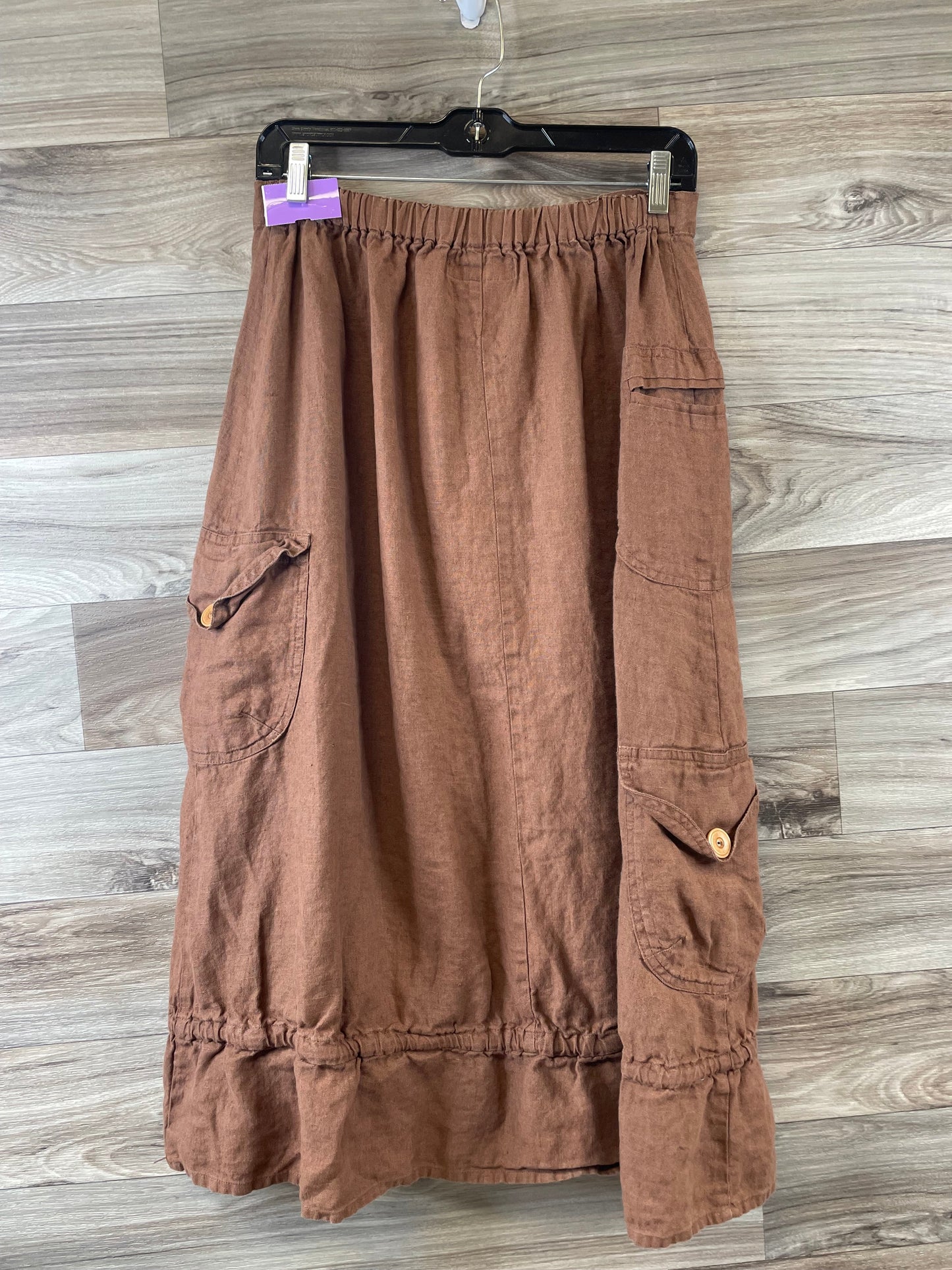 Brown Skirt Midi Flax, Size S
